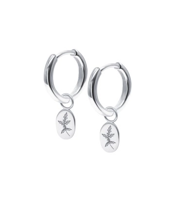 Holly Birth Flower Silver Huggie Earring Charms HO-2718
